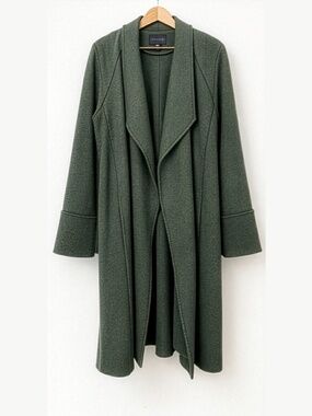 Tahari XL Wool Blend Draped Open-Front Coat Sage Green - WORN ONCE